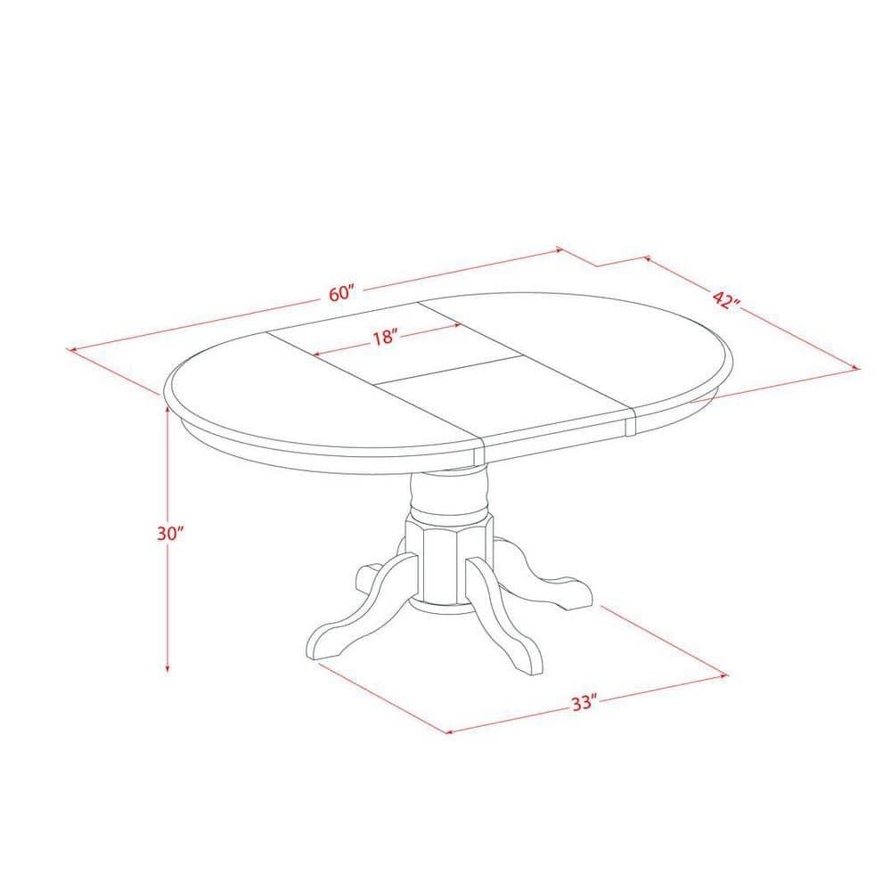 East West Furniture Avon 7-piece Dining Set with Wood Seat in Black/Cherry