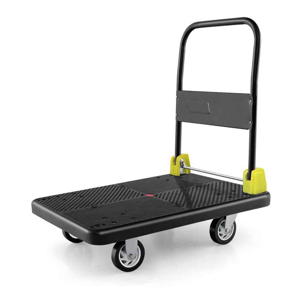 330 lbs. Capacity Black Platform Heavy-Duty Hand Truck Rolling Cart