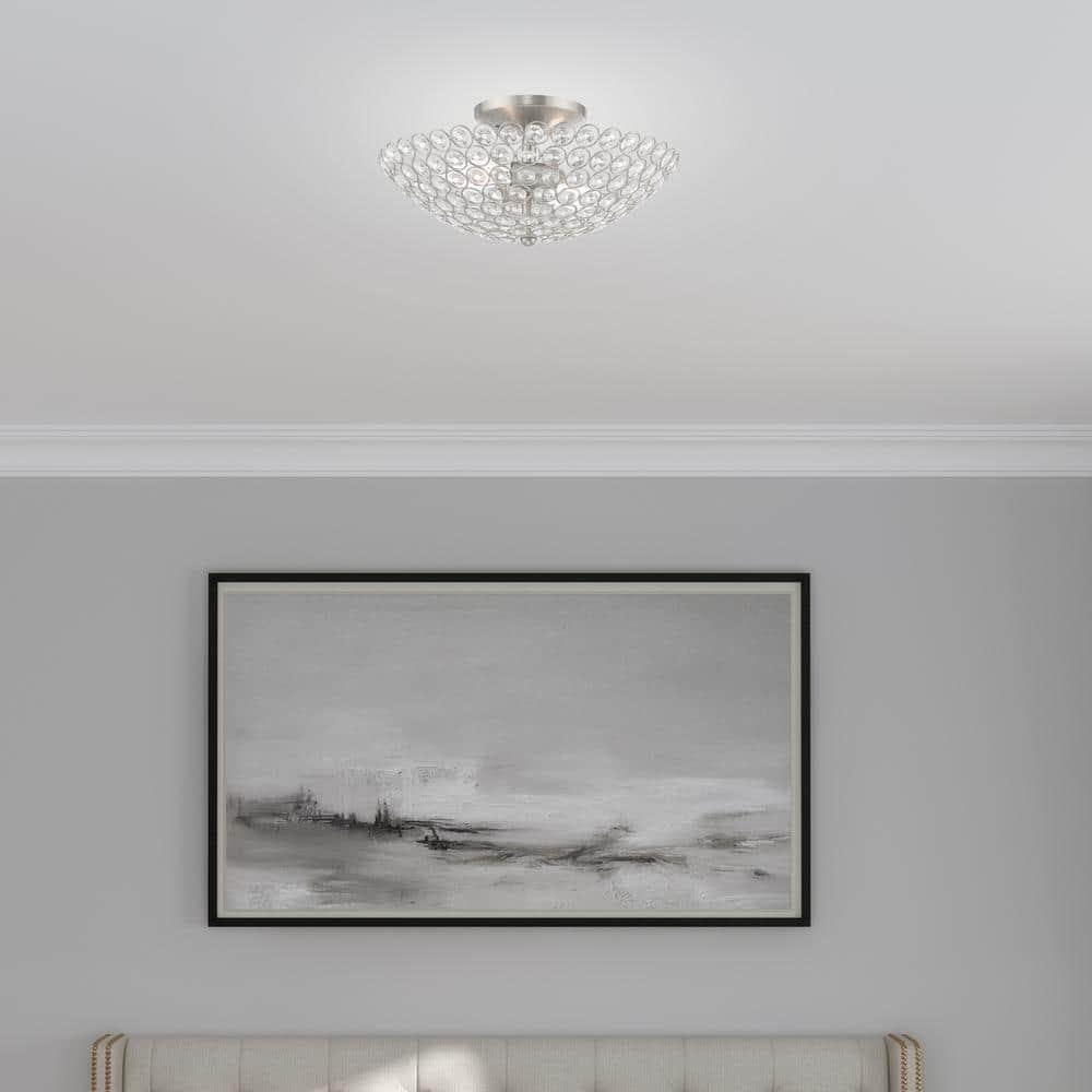 Livex Lighting Cassandra 2 - Light Semi-Flush Mount in  Brushed Nickel