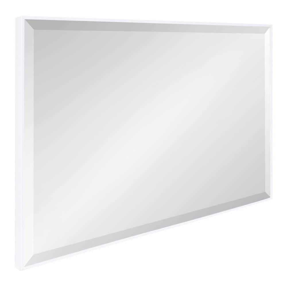 24.7" x 36.7" Rhodes Rectangle Wall Mirror White - Kate & Laurel All Things Decor: Modern, Beveled, Easy to Hang