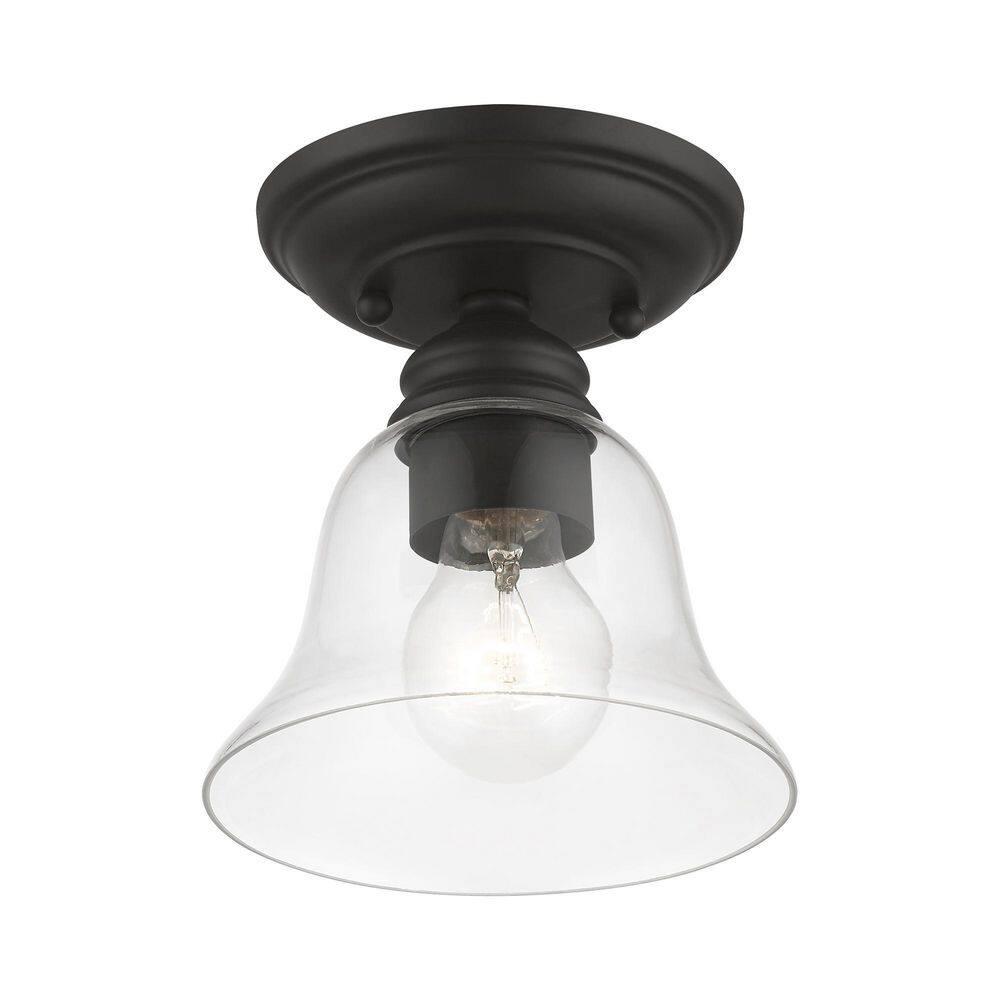 Livex Lighting Moreland 1 - Light Semi-Flush Mount in  Black