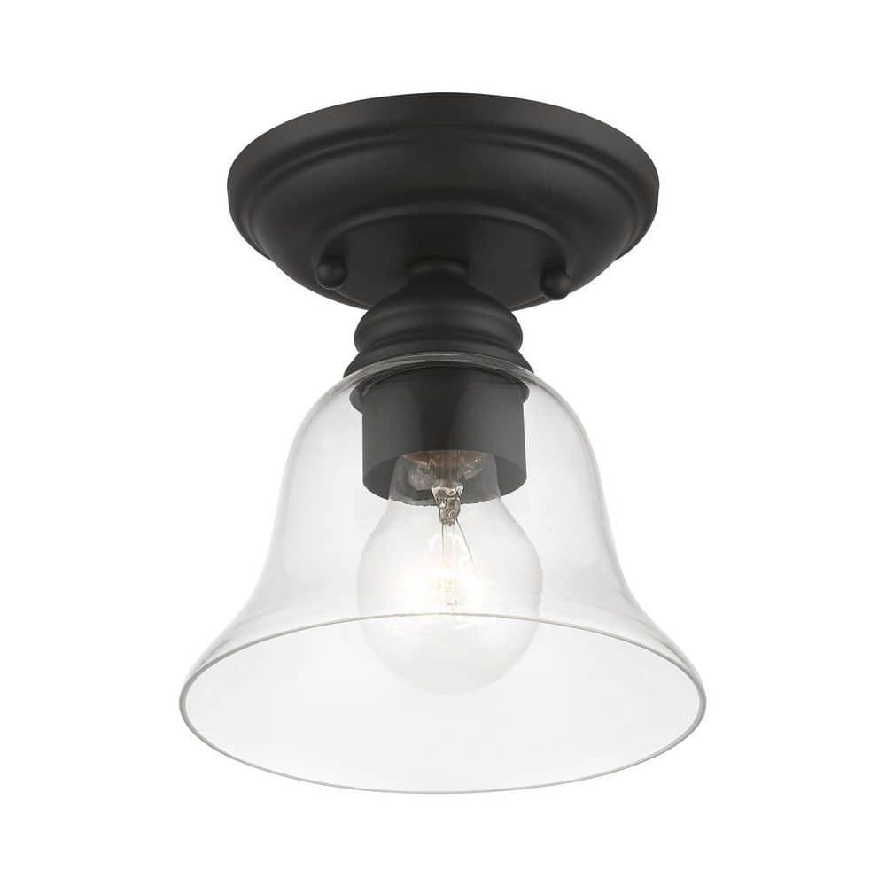 Livex Lighting Moreland 1 - Light Semi-Flush Mount in  Black