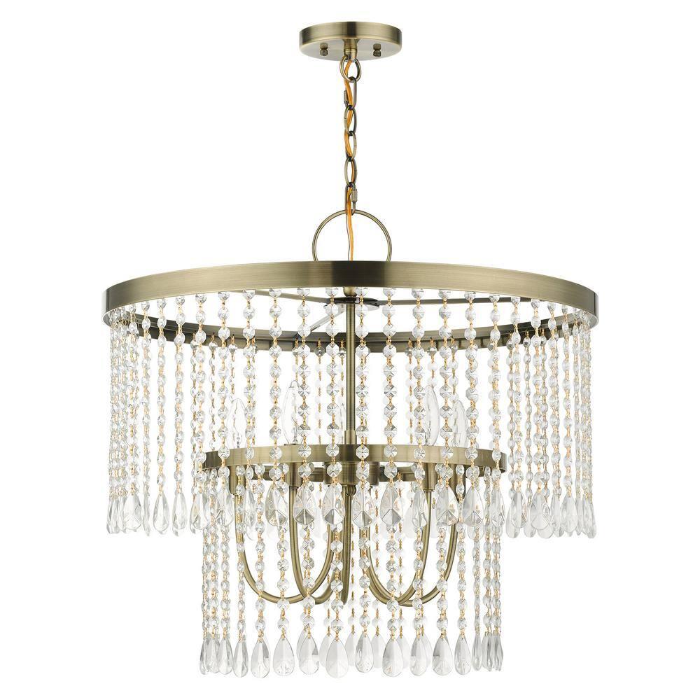 Livex Lighting Elizabeth 5 - Light Pendant in  Antique Brass