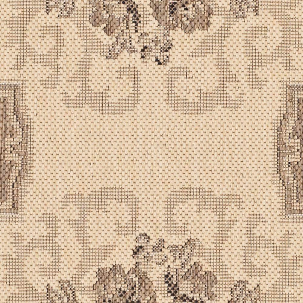 Courtyard CY7208 Power Loomed Indoor/Outdoor Runner Rug - Creme/Brown - 2'3"x10' - Safavieh.
