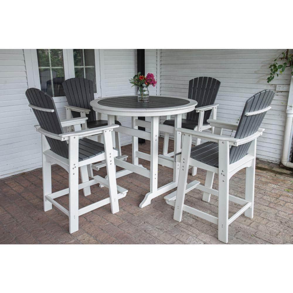 Ceballos Patio Bar Table Set High Top Outdoor Table And Chairs Set Of 5 Bar Table & Stools Set With Tall Adirondack Chairs Set For 4