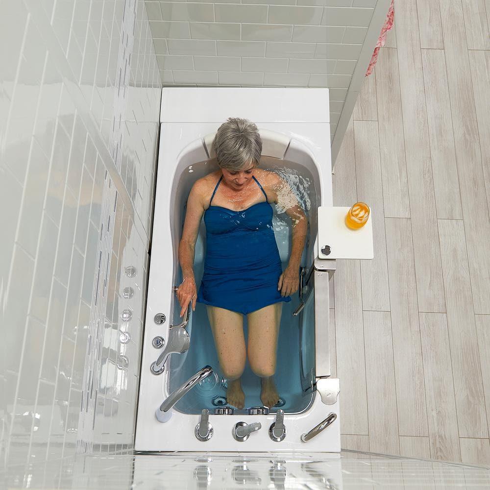 Royal 52" White Acrylic Walk-In Whirlpool Bathtub with Heated Seat