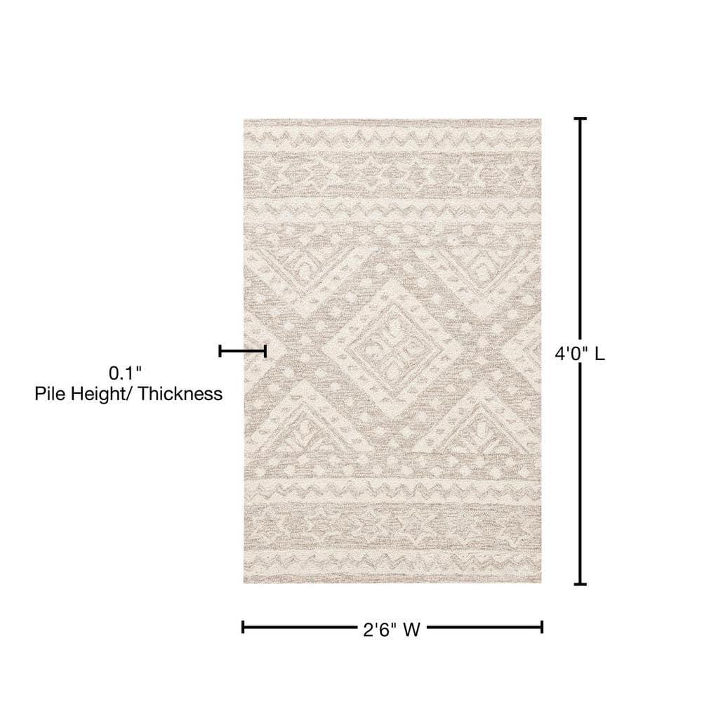 Micro-Loop MLP501 Hand Tufted Indoor Accent Rug - Beige/Ivory - 2'6"x4' - Safavieh
