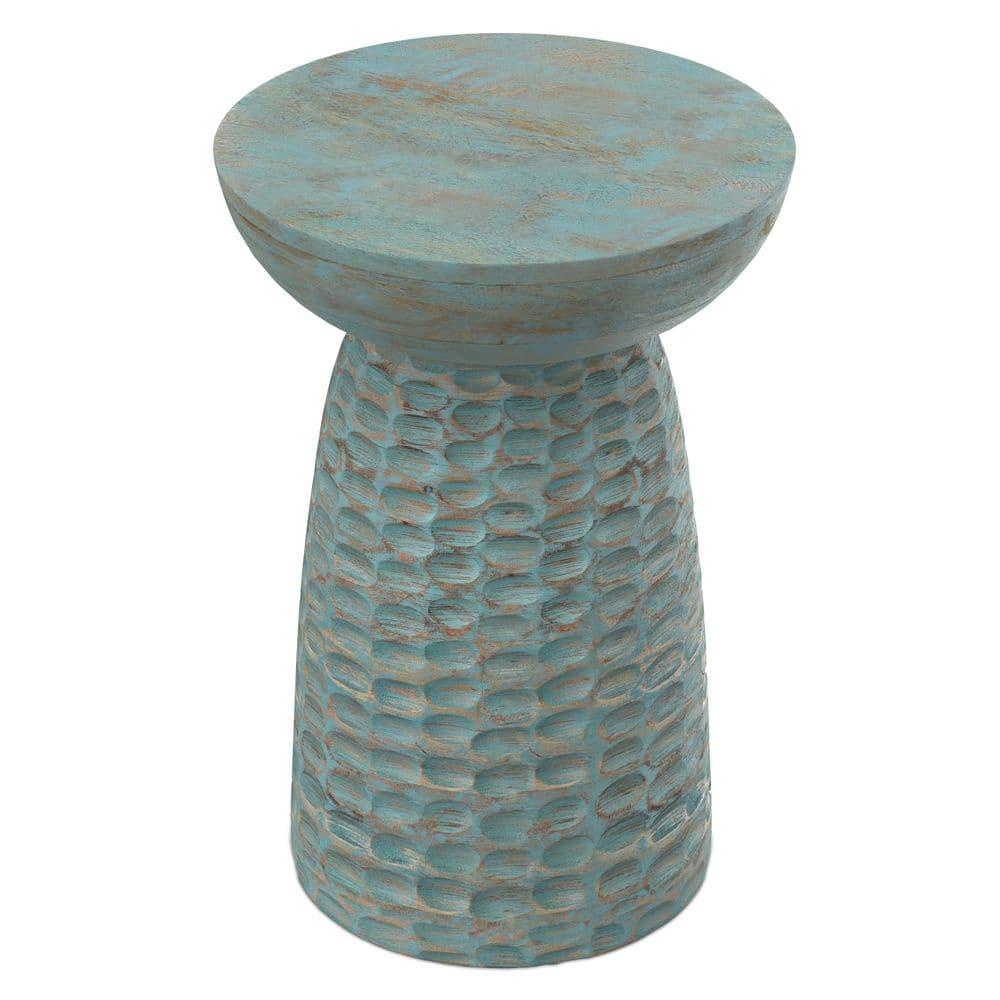 Simpli Home Boyd Solid Mango Wood Pedestal Accent End Table