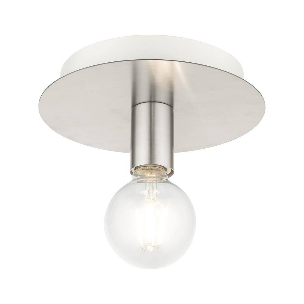 Livex Lighting Hillview 1 - Light Flush Mount in  Brushed Nickel
