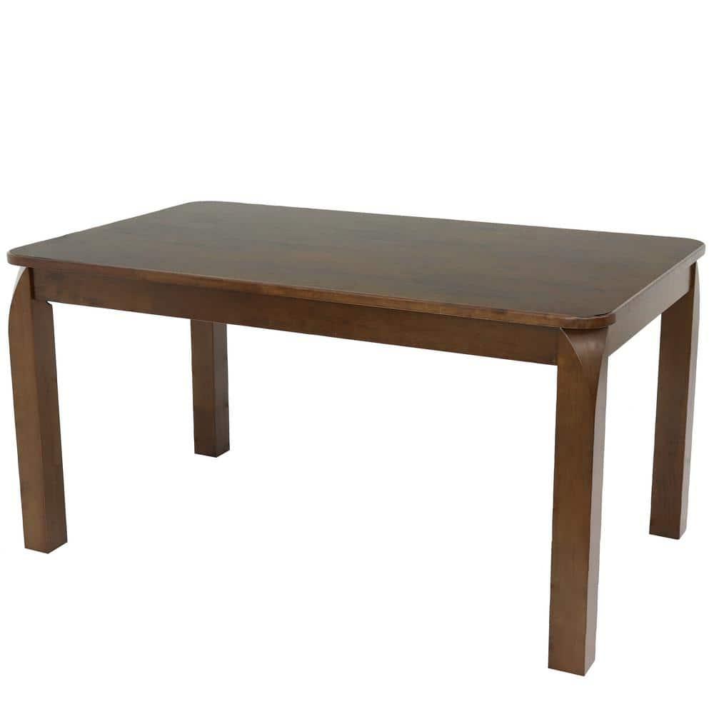 Sunnydaze Indoor 5-Foot Solid Rubberwood Rectangular Dining Table - Dark Walnut