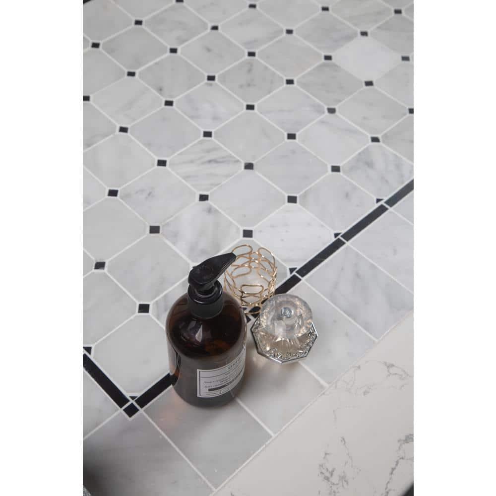 White Marble Pre-Tiled 60" x 36" Shower Base with Right-Hand Drain