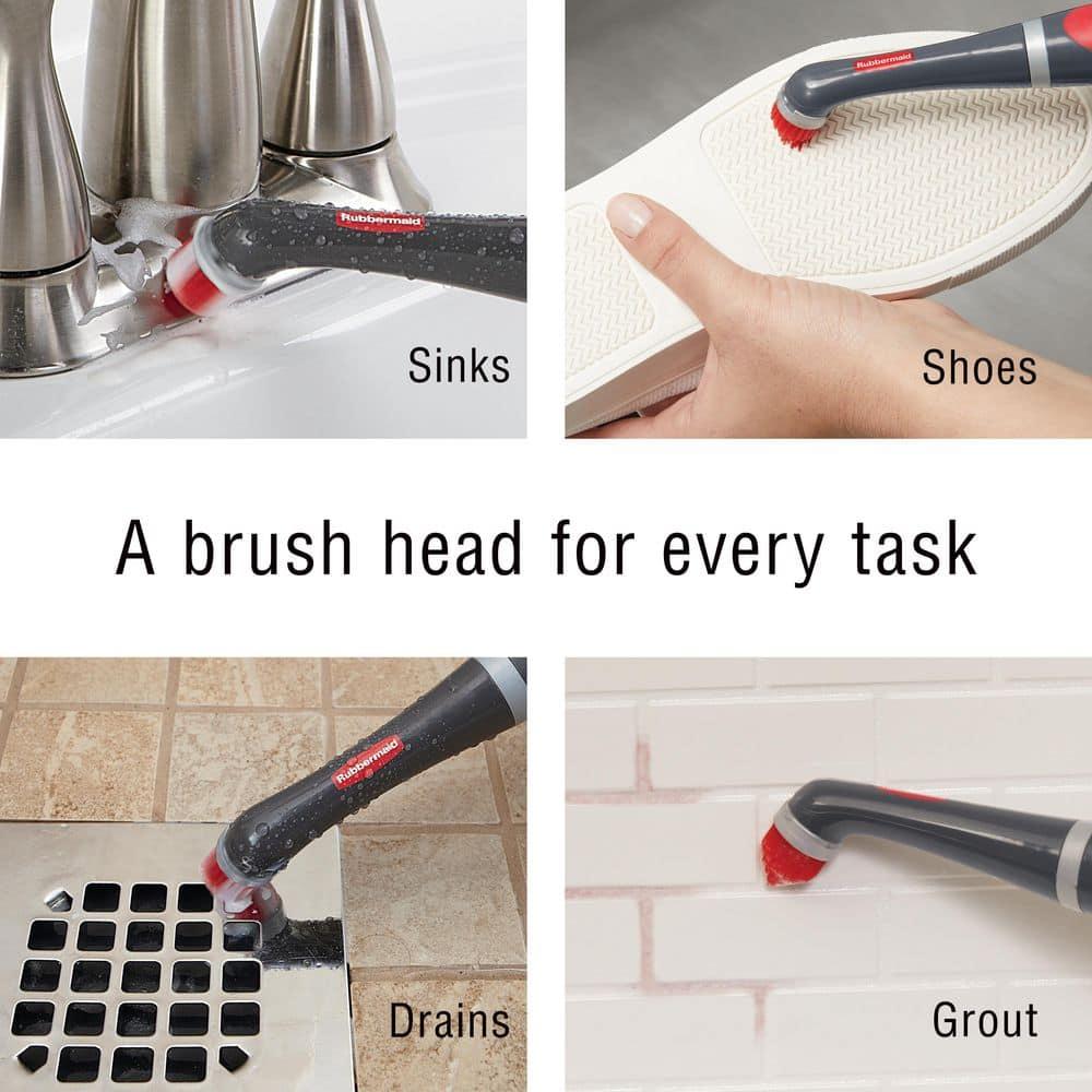Rubbermaid Power Scrubber with 1 All-Purpose Scrubbing Head and 1 Grout Scrubbing Head