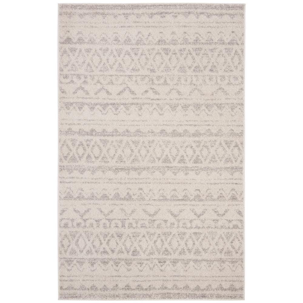 Adirondack ADR119 Machine Made Indoor Area Rug - Ivory/Silver - 6'x9' - Safavieh