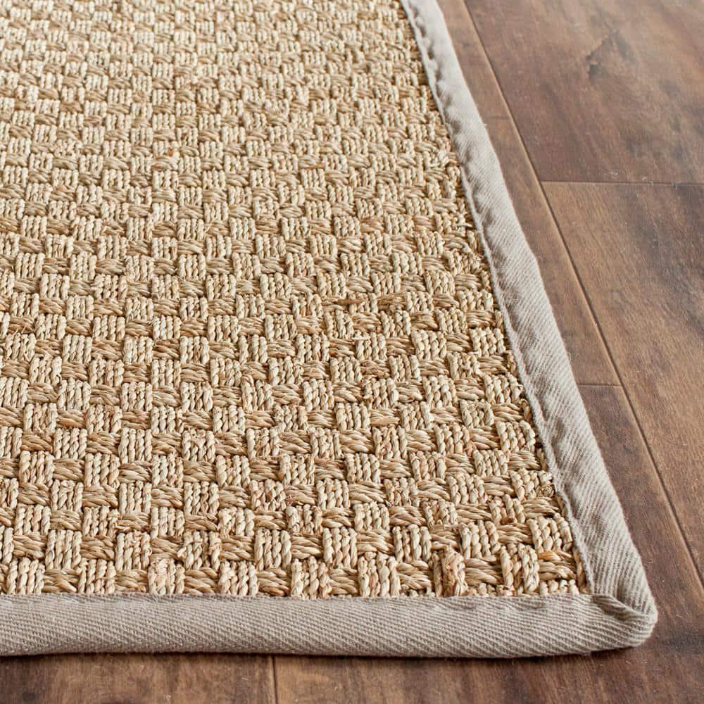 Natural Fiber NF114 Power Loomed Indoor Area Rug - Natural/Grey - 7'x7' - Safavieh
