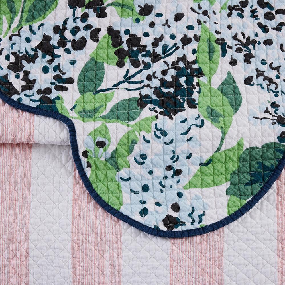 3pc King Sag Harbor Summer Quilt Set - Madcap Cottage for Makers Collective: Cotton Bedding, Botanical Pattern, Includes Shams