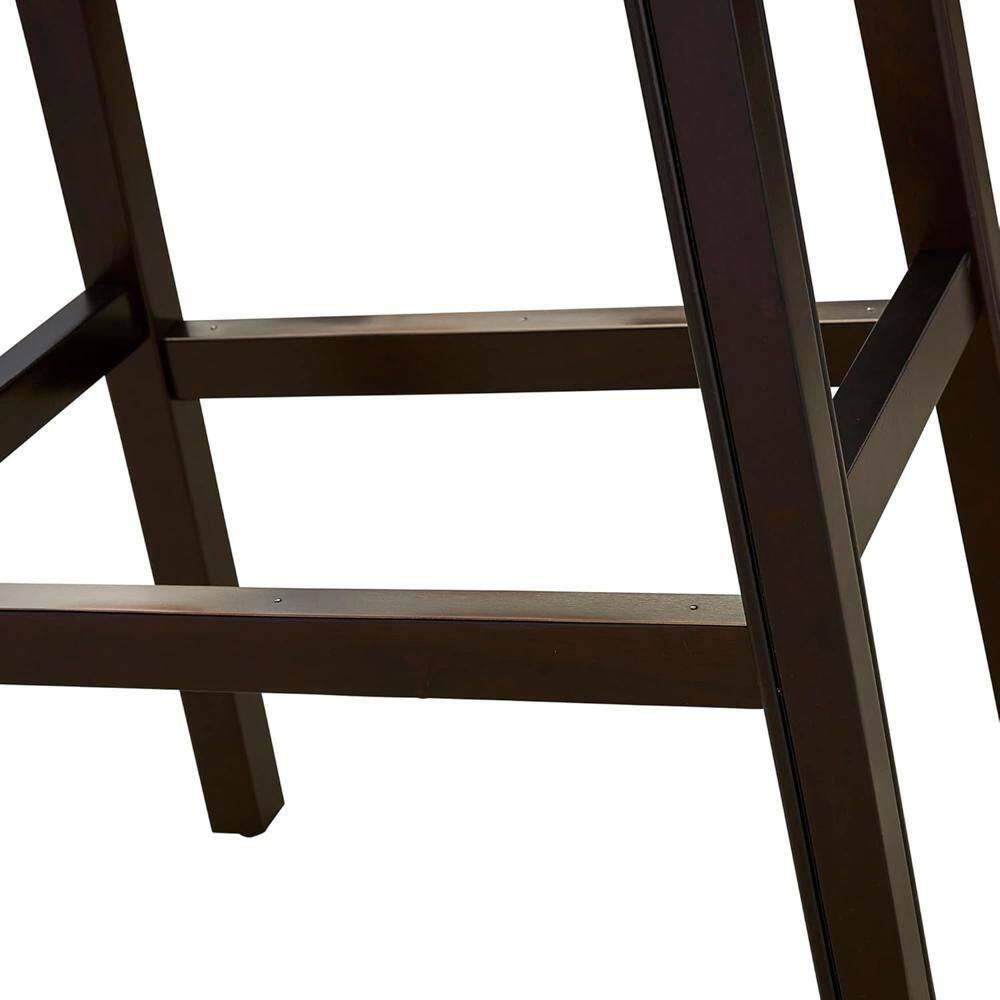 New Ridge Home Goods Julian 30" Faux Leather and Wood Barstool in Red/Espresso