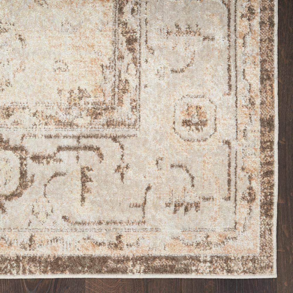Haydel Oriental Machine Washable Power Loom Polyester Area Rug in Beige