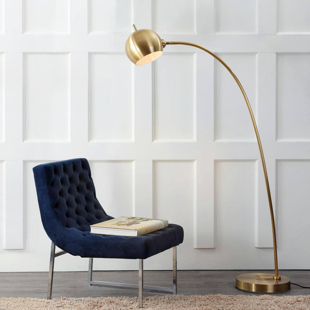 Safavieh Belami 66 in. H Modern Glam Curved Floor Lamp, Gold