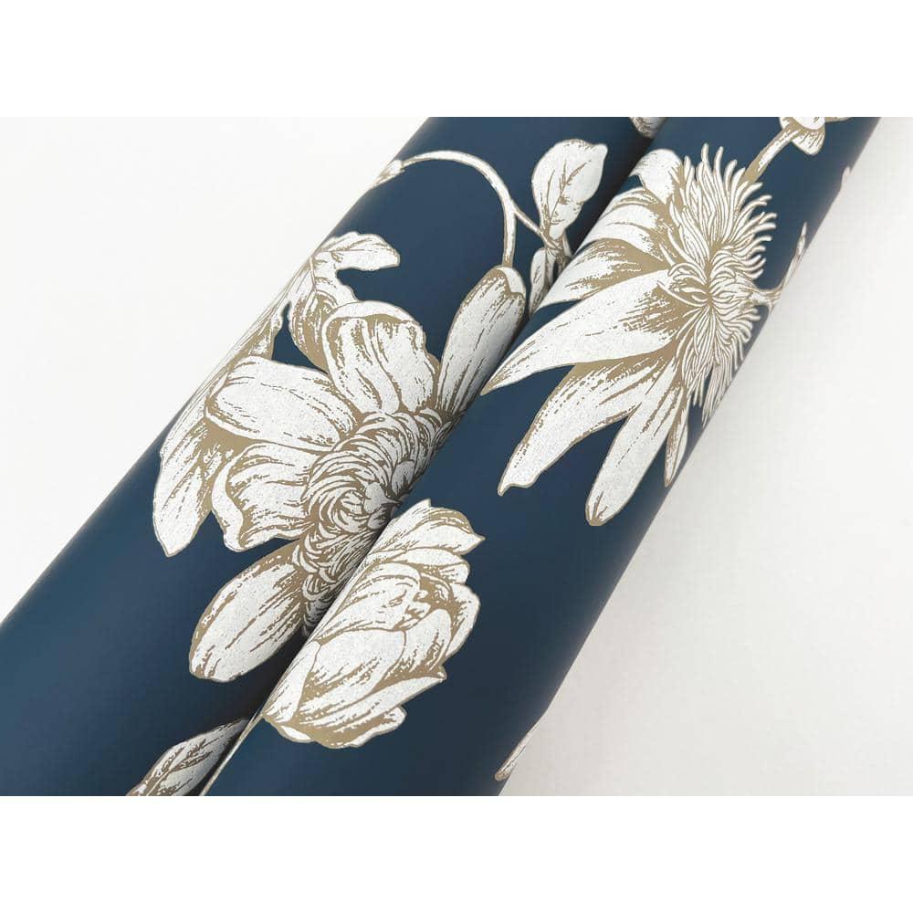 Passion Flower Toile Floral Wallpaper