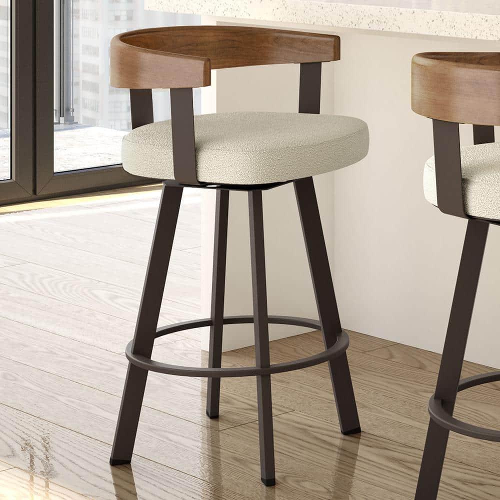 Amisco Lars Upholstered Barstool Cream/Dark Brown