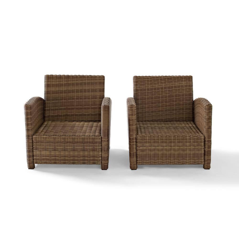 Bradenton 2pk Outdoor Wicker Chair Set - Sangria - Crosley: Steel Frame, UV & Weather-Resistant Patio Accent Chairs