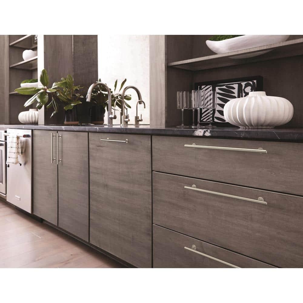 Amerock Radius 7-9/16 inch (192mm) Center-to-Center Satin Nickel Cabinet Pull