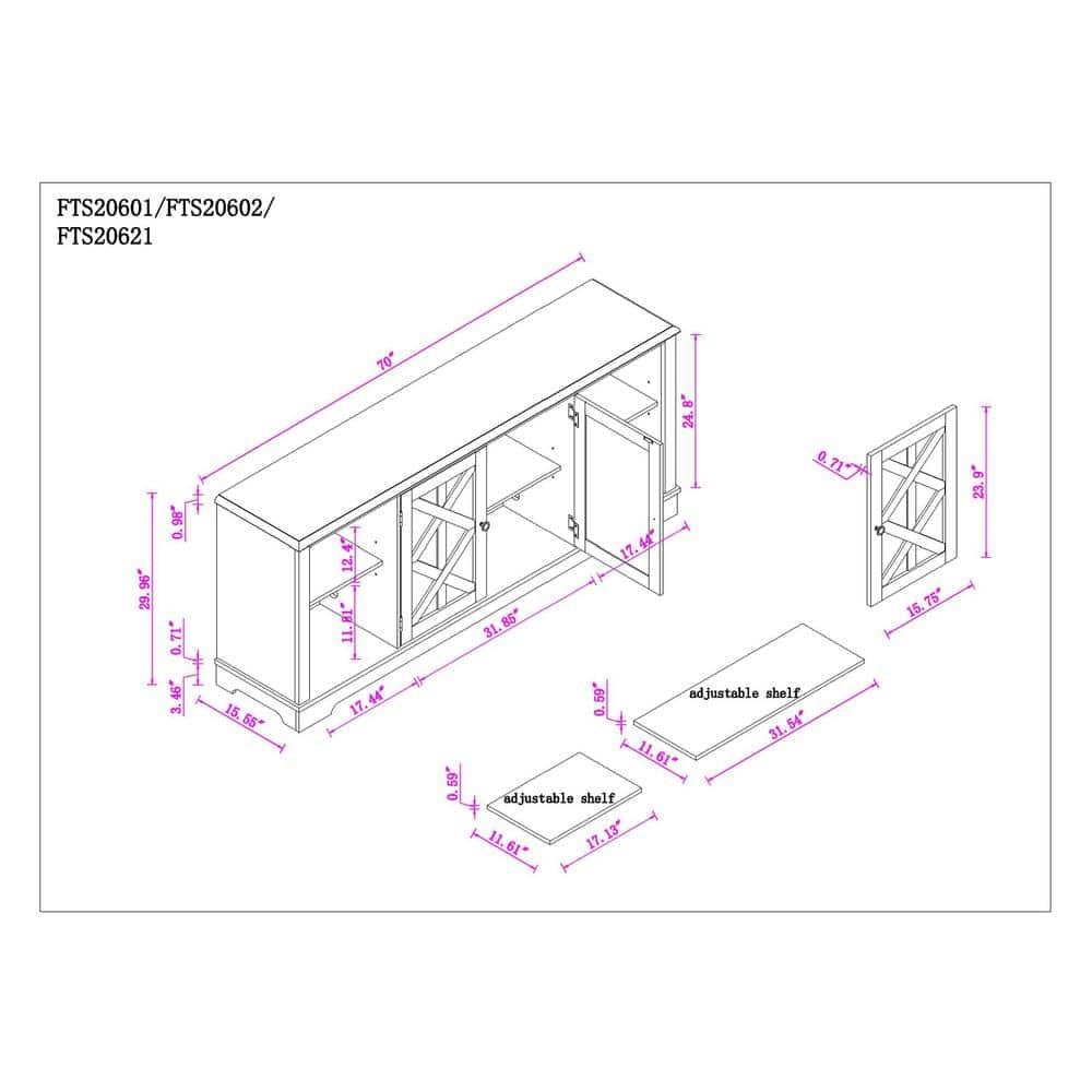 TV Stand for TVs up to 78": Home Essentials, Coastal Style, Open Shelves, Cable Management