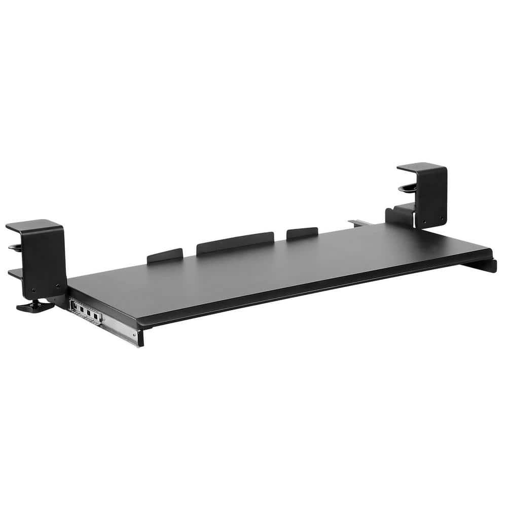 Mount-It! Clamp Keyboard Tray | Ergonomic Under Desk Pull Out Keyboard and Mouse Platform | Black