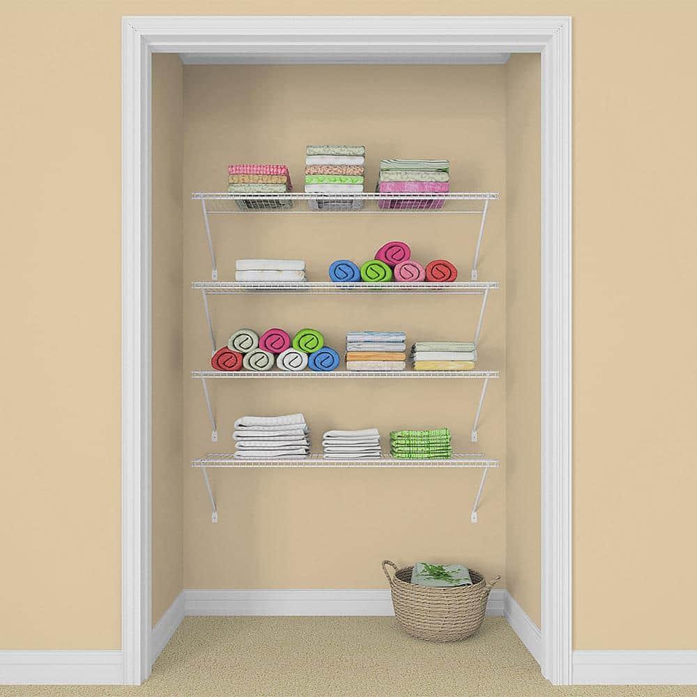 ClosetMaid (#104100) Wire Shelf Kit, White 4' x 12" (Pack of 4)