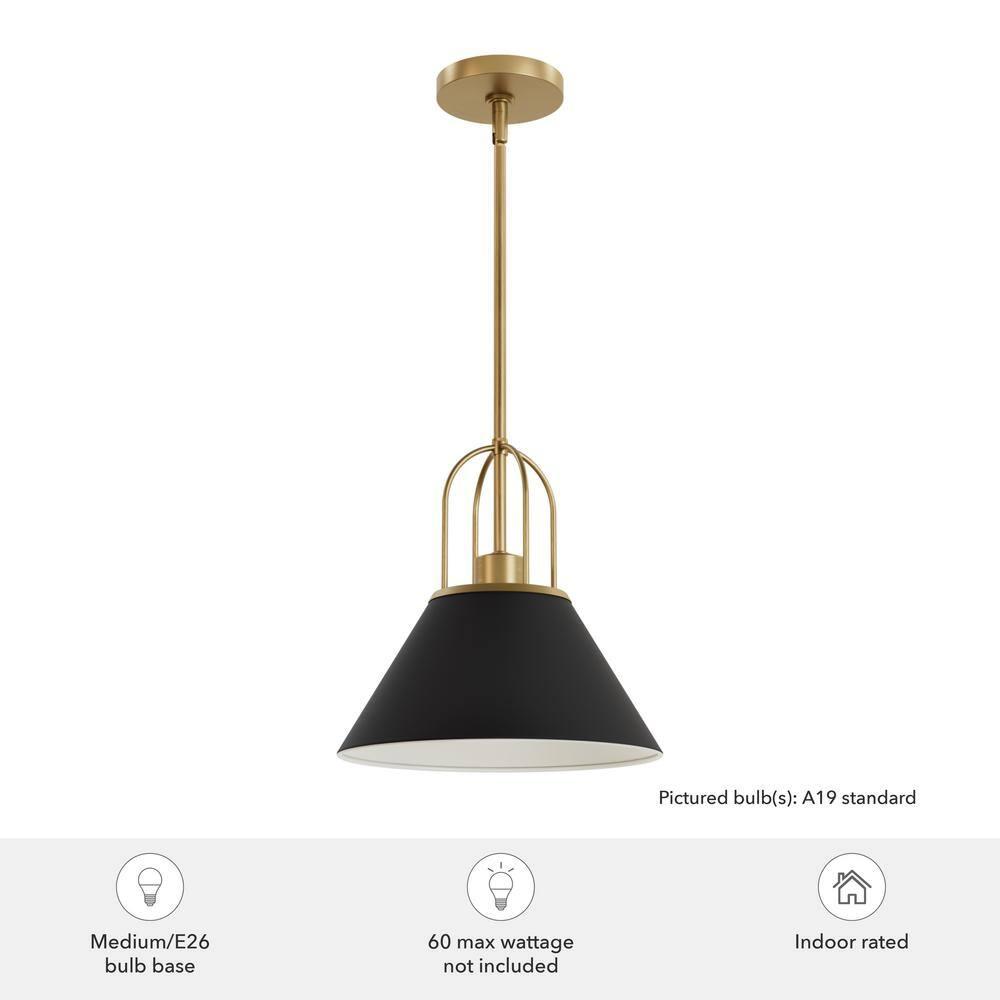 Jasmine Roth Collection + Hunter Jasmine Roth 1 - Light Flat Matte Black Cone Pendant