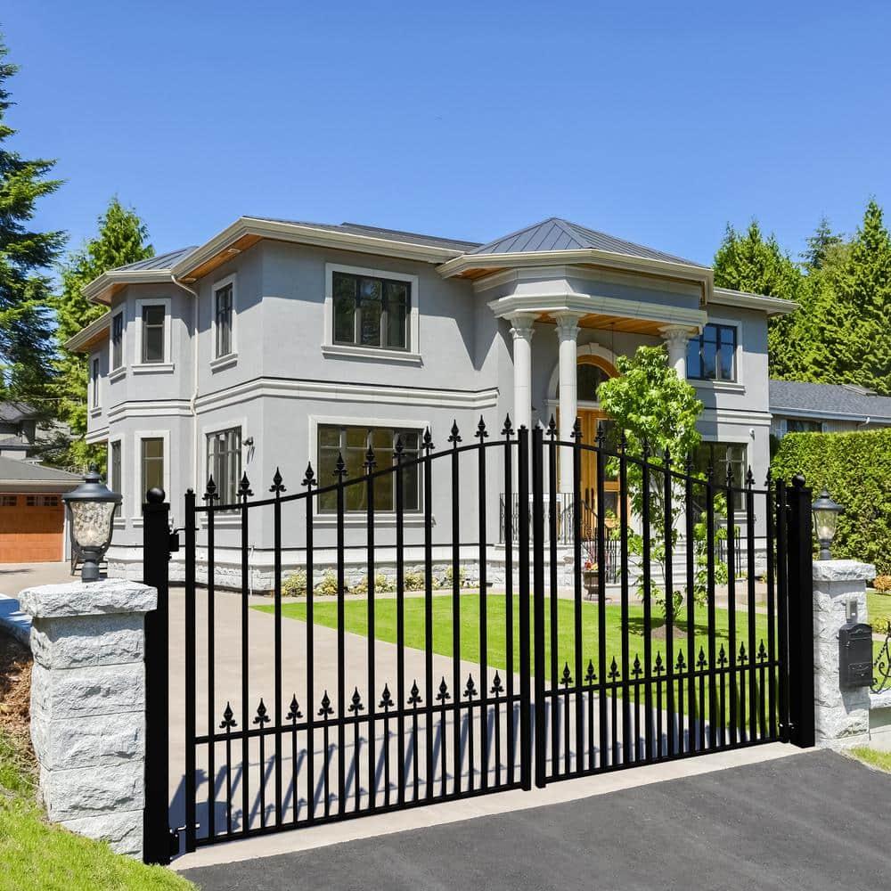 ALEKO DG16MUND Steel Dual Swing Driveway Gate - MUNICH Style - 16 x 6 Feet