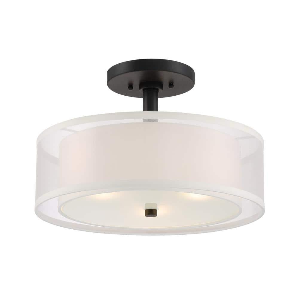XylehR Semi Flush Mount Ceiling Light 4107-84, Parsons Studio Lighting Fixture, 3 Light,
