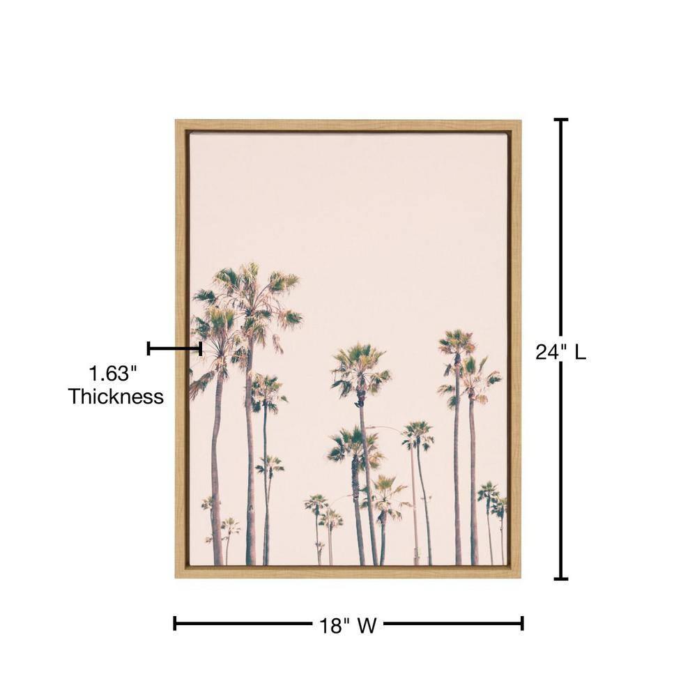 Kate & Laurel All Things Decor 18"x24" Sylvie Pink Palm Tree Paradise Framed Wall Art by Caroline Mint