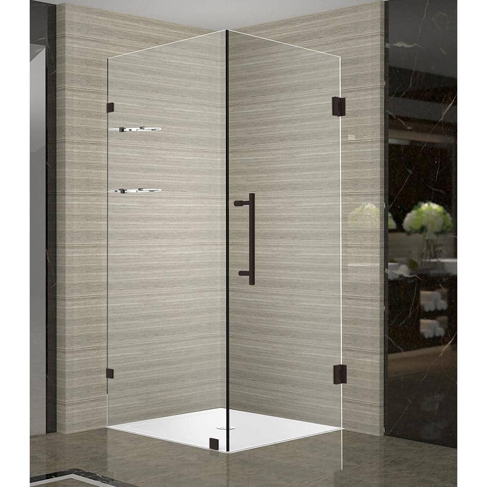Aston Aquadica GS Frameless 34" x 72" Square Hinged Shower Enclosure SEN993-NBR-34-10