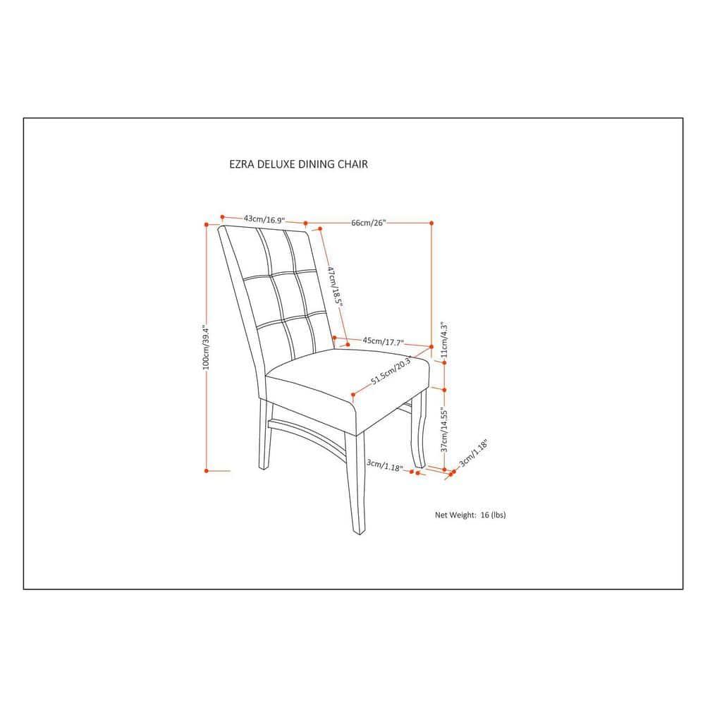 Simpli Home Ezra Dining Chair (Set of 2) in Stone Grey