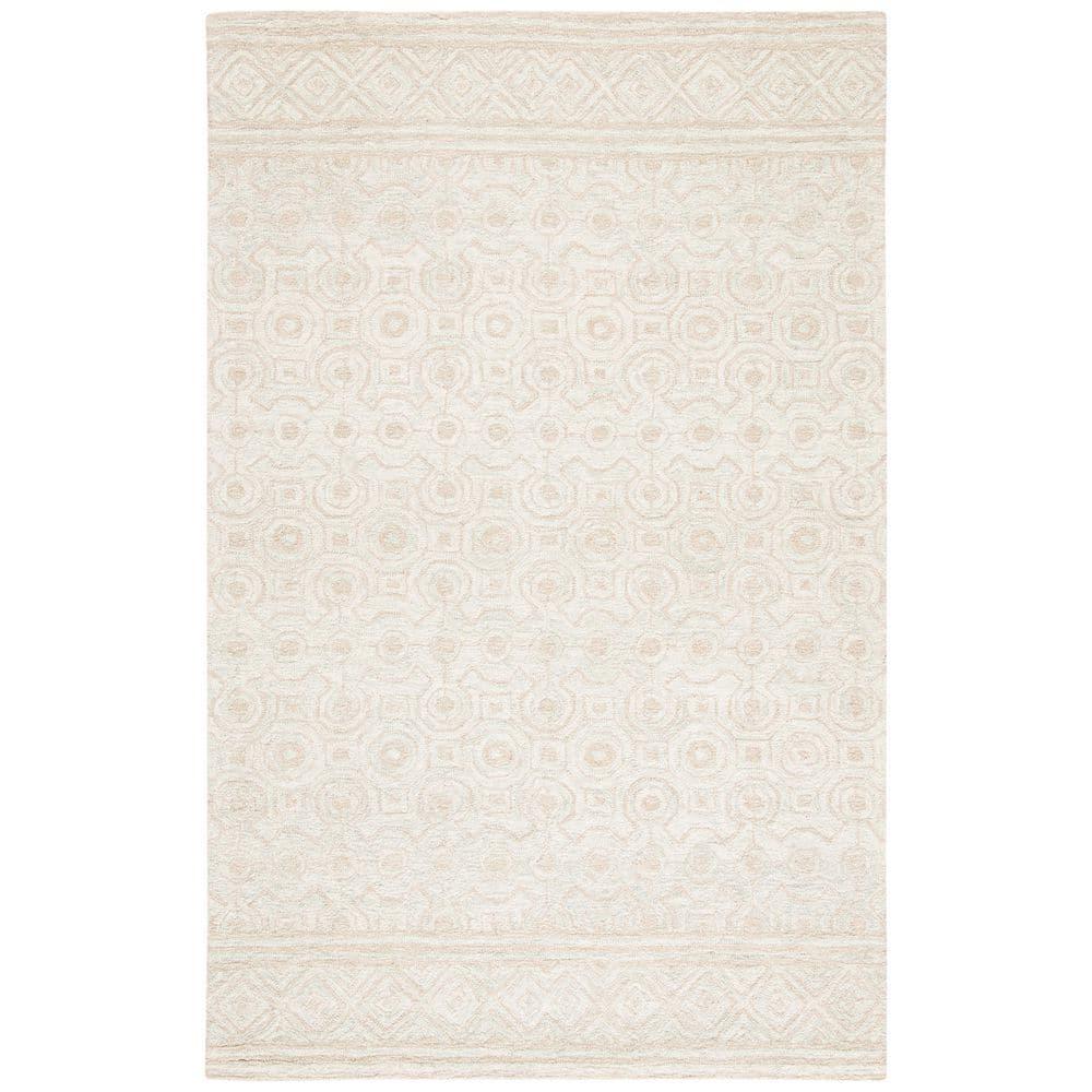 Micro-Loop MLP950 Hand Tufted Indoor Accent Rug - Ivory/Light Green - 4'x6' - Safavieh