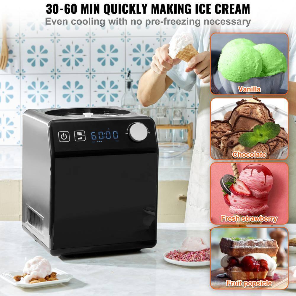 VEVOR 2 Quart Automatic Ice Cream Machine Electric Yogurt Gelato Make Black | Wayfair