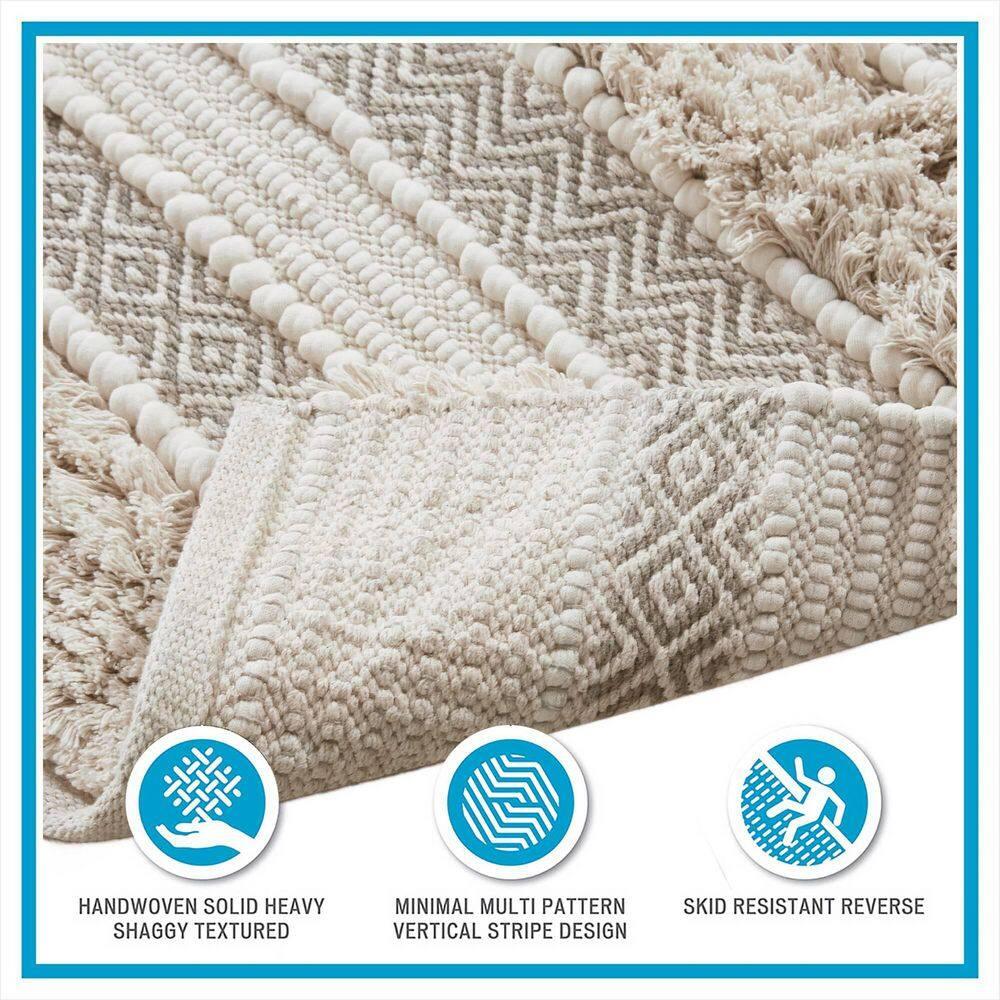 INK+IVY Asher Cotton Blend Bath Rug with Non-Slip Backing