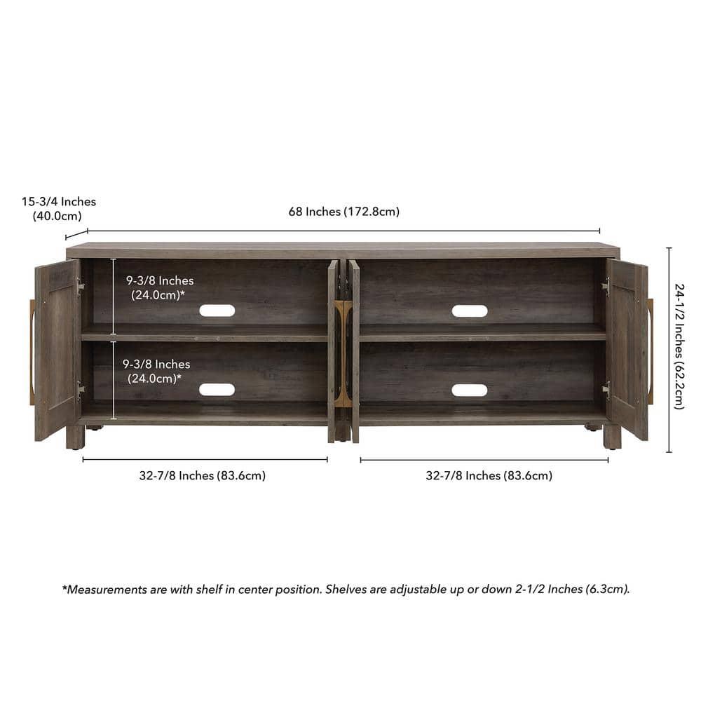 Evelyn&Zoe Chabot Rectangular TV Stand for TV's up to 75", Gray Oak