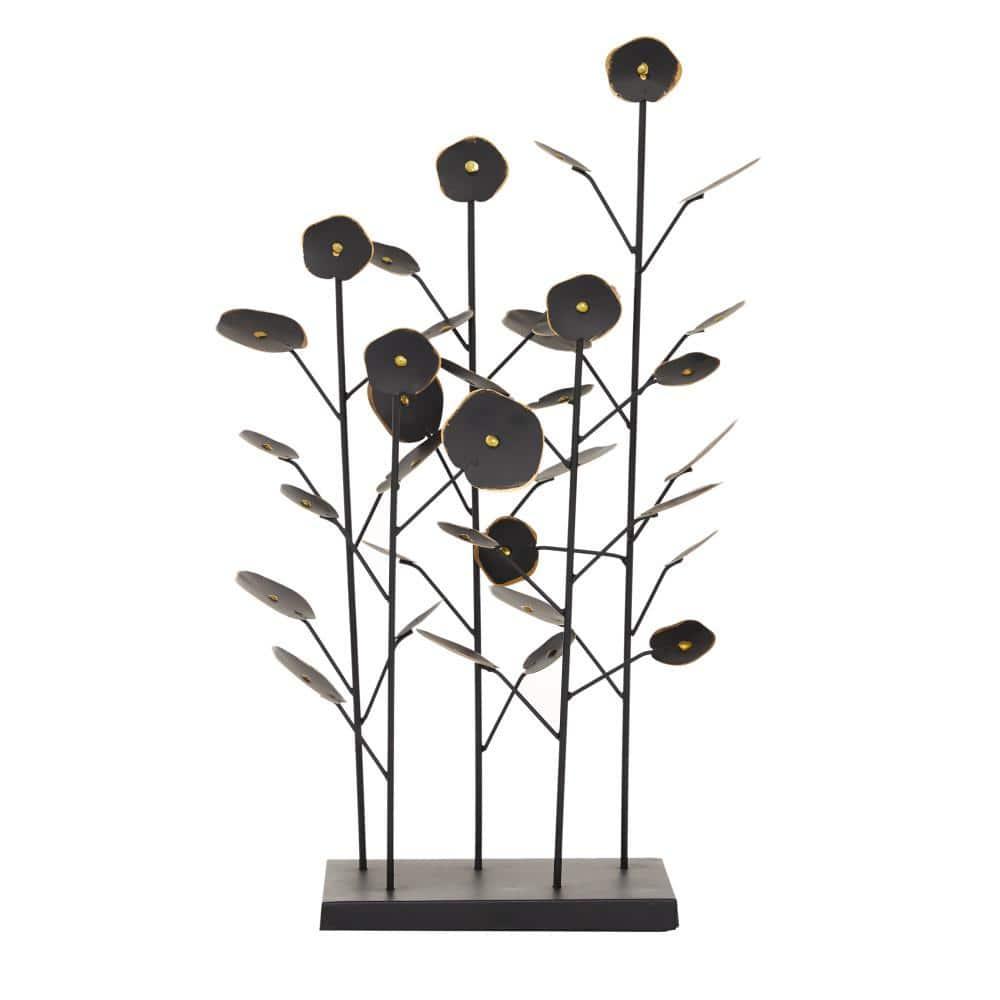 14" x 21" Black Metal Leaf Sculpture, by DecMode