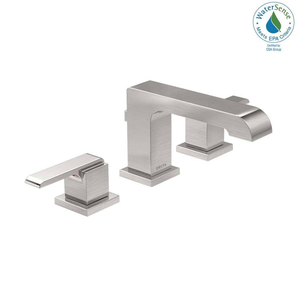 Ara Widespread Bathroom Faucet 3 Hole, 2-handle Bathroom Sink Faucet with Drain Assembly