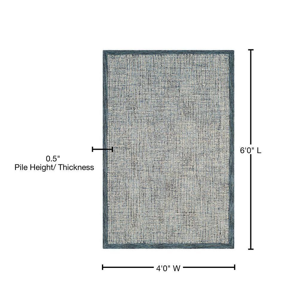 Abstract ABT220 Handmade Indoor Area Rug - Navy/Ivory - 4'x6' - Safavieh