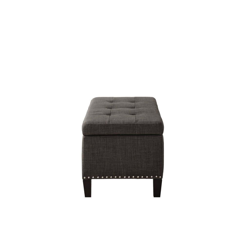 Wildon Home® Dark Gray Solid + Manufactured wood + 100% Polyester Bench