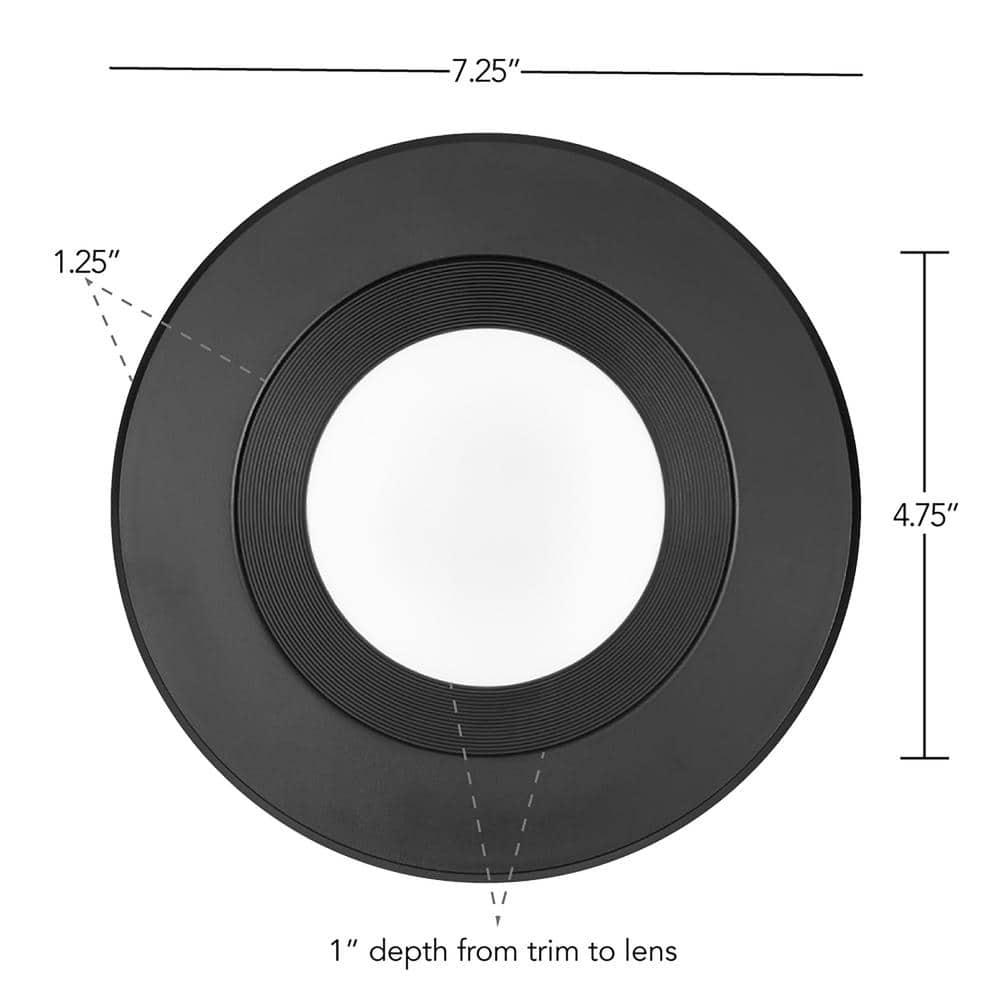 Maxxima 5" & 6" 5 CCT Retrofit LED Downlight - 1100 Lumens, E-26 Quick Connect, Dimmable, Black Trim.