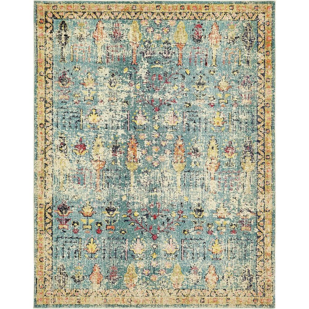 Unique Loom Monterey Collection Area Rug - Adobe (8'  x 10' Rectangle Blue/Beige)