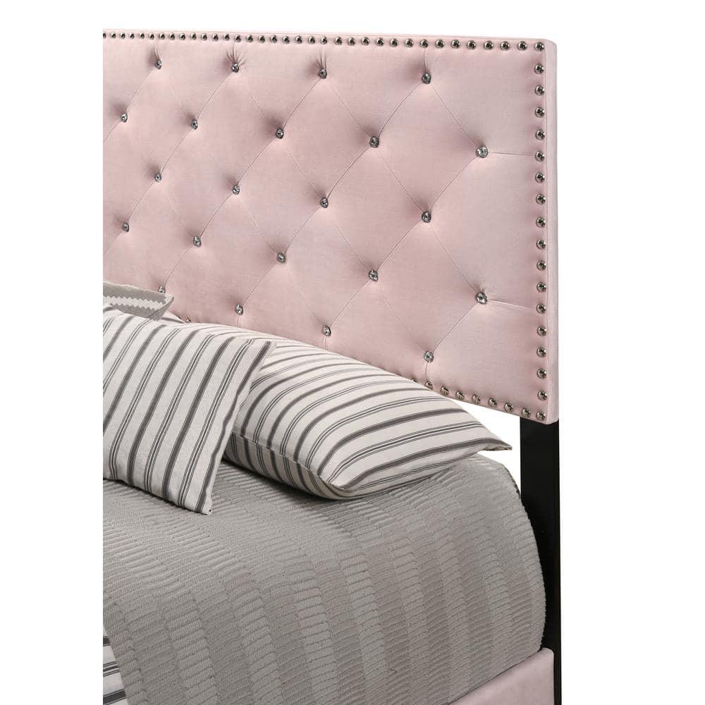 Passion Furniture Suffolk Pink Queen Panel Bed