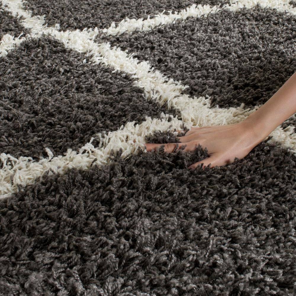 Dallas Shag SGD257 Power Loomed Indoor Area Rug - Dark Grey/Ivory - 8'x10' - Safavieh.