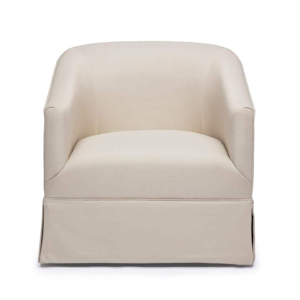 Comfort Pointe Elm Skirted Swivel Accent Chair Linen: Polyester Upholstery, No Assembly, Foam Fill