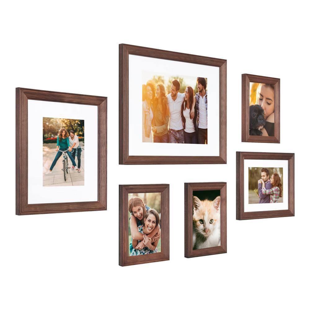 Kate & Laurel All Things Decor 6pc Bordeaux Frame Box Set Brown : Wall Display, Gallery Collection, Wood Frames