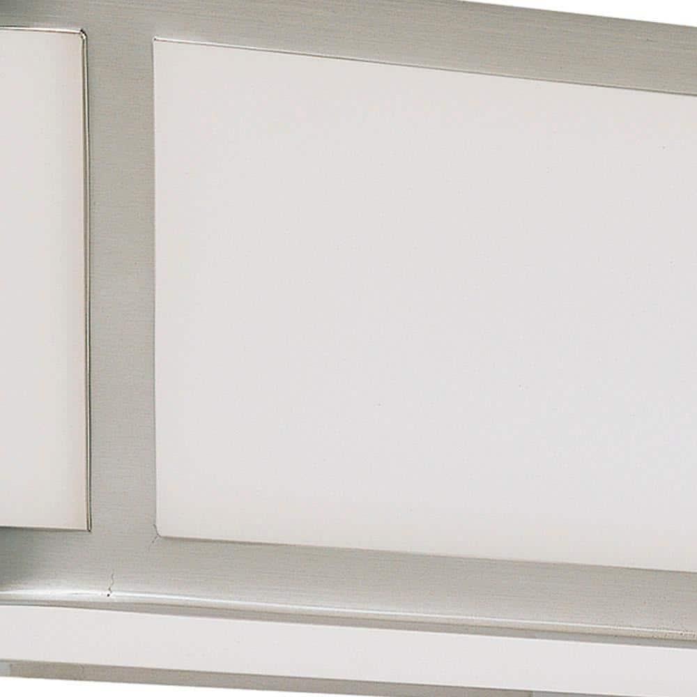 Nickel Rectangular 2-Light Wall Sconce for Bathroom